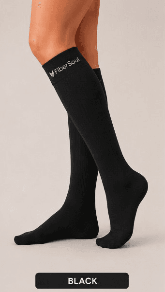 Black FiberSoul compression socks