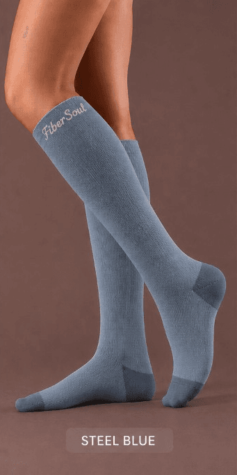 Steel Blue FiberSoul compression socks